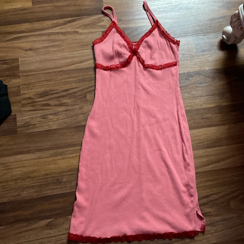 red lacey dress